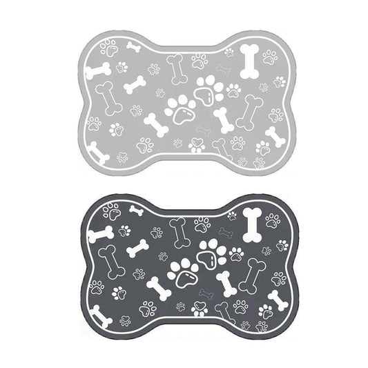 Pet Feeding Mat Non-slip Diatom Mud Absorbent Dirt-resistant Waterproof Placemat - Black-50x80cm