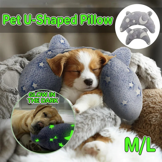Cervical Vertebrae Protection Pet Pillow U-shaped Dog Backrest Cushion For Sleep - L