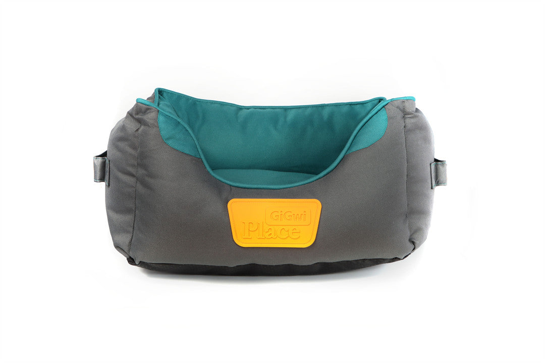 GiGwi Premium Dog Bolster Bed Green/Grey