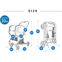 Ibiyaya NeoRider Multi-purpose Detachable Pet Stroller - Silver Mist