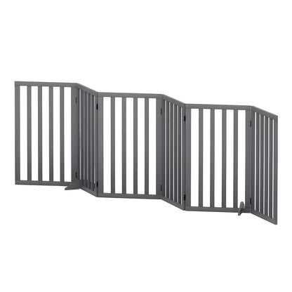 i.Pet Dog Gate Playpen Enclosure 6 Panels Pet Door Fence Wooden Play Pen Stair