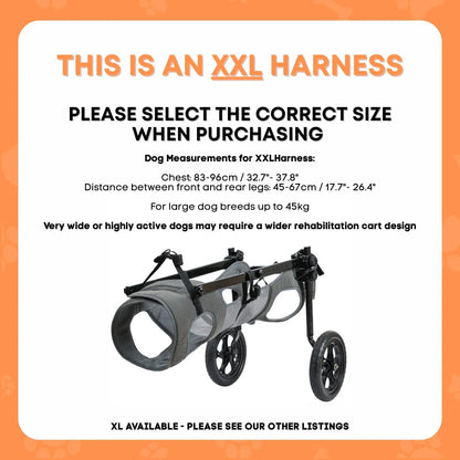 Rooster Farms Large Dog Wheelchair XXL Harness - Adjustable Back Leg Aid