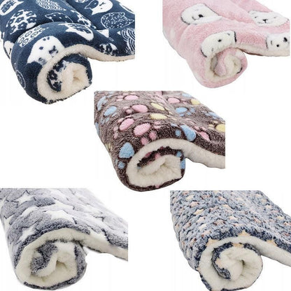 L Size Puppy Dog Cat Cushion Mattress Blanket Bed Soft Warm Pad Winter Kennel House - Navy Cat