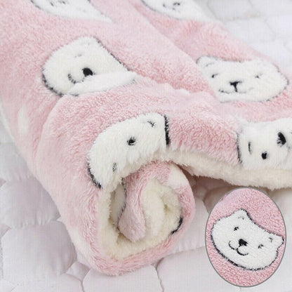 L Size Puppy Dog Cat Cushion Mattress Blanket Bed Soft Warm Pad Winter Kennel House - Blue Whitestar