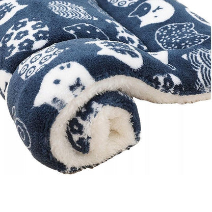 S Size Puppy Dog Cat Cushion Mattress Blanket Bed Soft Warm Pet Pad Winter Kennel House - Blue Whitestar