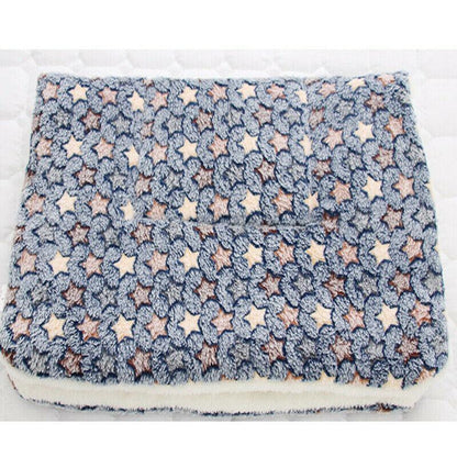 S Size Puppy Dog Cat Cushion Mattress Blanket Bed Soft Warm Pet Pad Winter Kennel House - Blue Brownstar