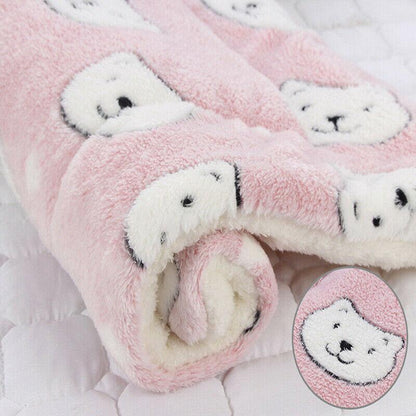 S Size Puppy Dog Cat Cushion Mattress Blanket Bed Soft Warm Pet Pad Winter Kennel House - Blue Brownstar