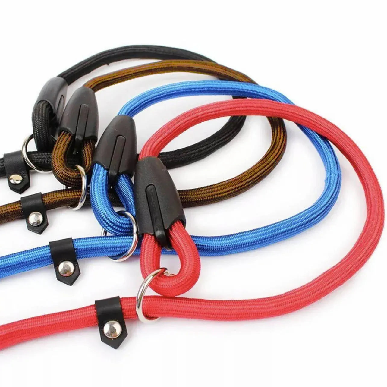Dog Training Correction Leash Lead Cesar Puppy Pets Millan Slip Nylon Rope 10*140mm - Black