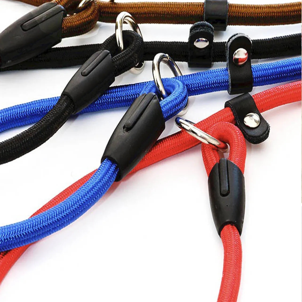 Dog Training Correction Leash Lead Cesar Puppy Pets Millan Slip Nylon Rope 10*140mm - Black