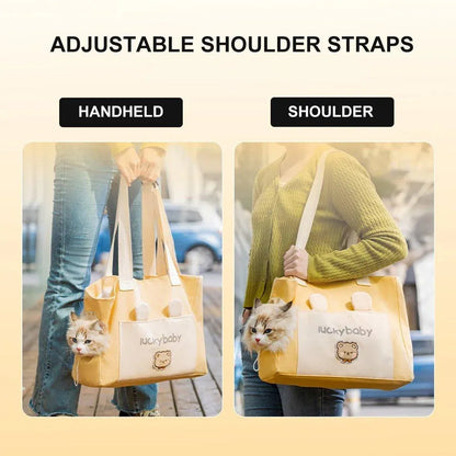 Portable Breathable Adjustable Crossbody Pet Carrier Bag Large Capacity for Pet - Green