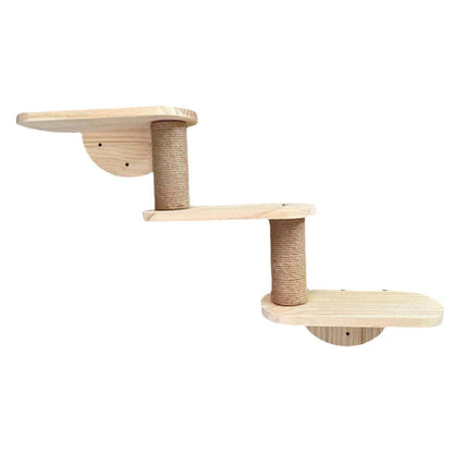 Solid Wood Wall Mounted Cat Climbing Tree Rack Platform Space Capsule Bed Shelf
