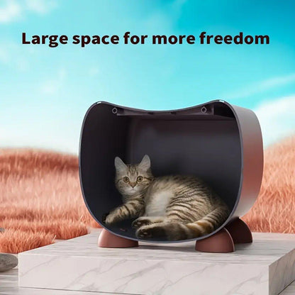 Semi Closed Cat Nest Soft Cozy Pet Bed for Cats Small Animals Indoor Sleeping - Pink