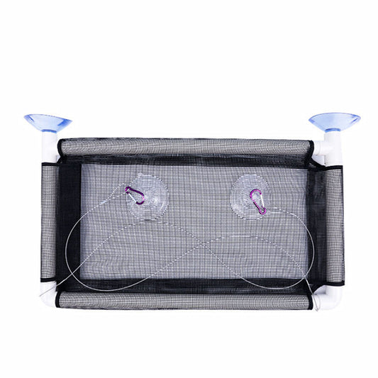 Cat Window Bed Suction Cup Hammock Black Breathable Hanging Seat 55x35cm