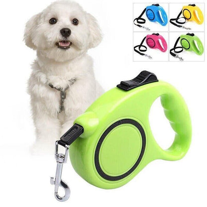 5M Dog Lead Leash Strong Retractable Extendable 5M Lockable Heavy Duty 15Kg - Green