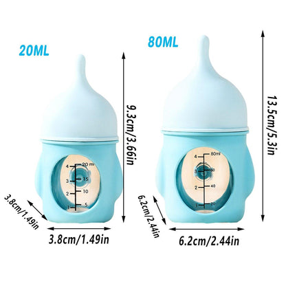 Silicone Pet Milk Feeding Bottle with Scale for Small Puppies and Kittens 20ml 80ml - 80ml-Pink