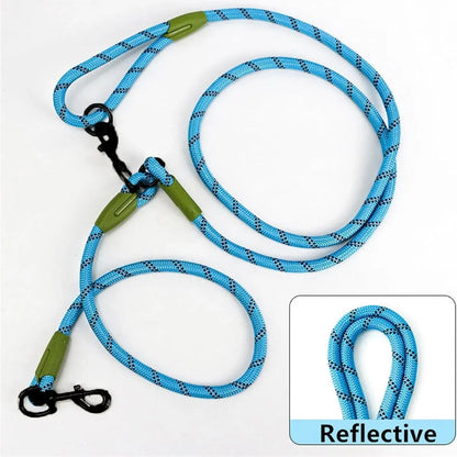 Adjustable Diagonal Dog Walking Leash Hands Free Crossbody Pet Lead Dogs - Khaki