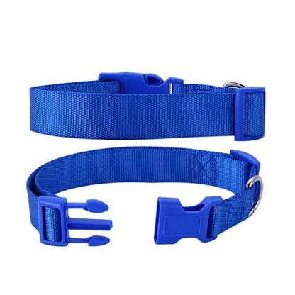 L Size Dog Puppy Pet Collar Adjustable Nylon Toy Large Pink Blue Red Black - Grey