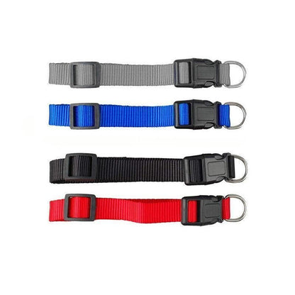 L Size Dog Puppy Pet Collar Adjustable Nylon Toy Large Pink Blue Red Black - Grey