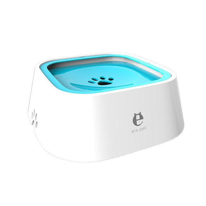 1.5L Pet Water Bowl No-Spill Design Slow Drinking Feeder with Non-Slip Base - White