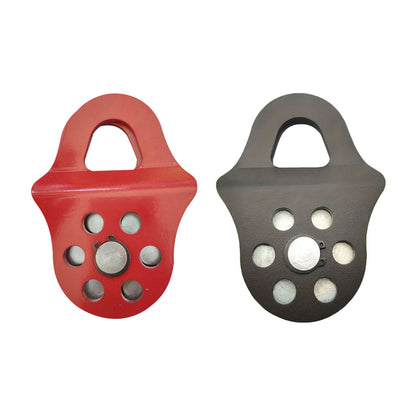 Off Road Recovery Winch Pulley Snatch Block Tackle Tow Hook Accessory Heavy Duty - Red