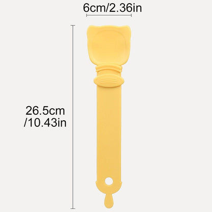Cat Strip Scoop Squeezer Feeder Snack Spoon Easy Cat Feeding Treats - Orange