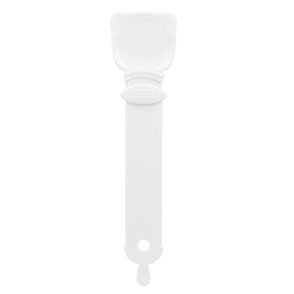 Cat Strip Scoop Squeezer Feeder Snack Spoon Easy Cat Feeding Treats - White