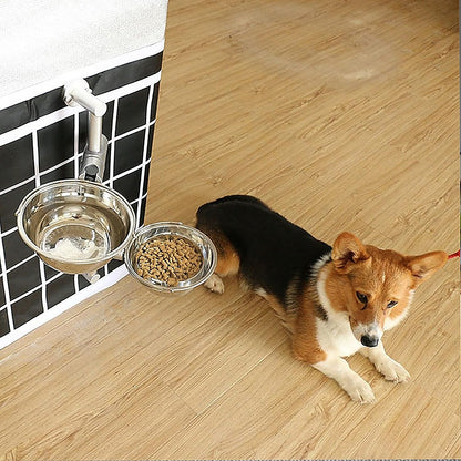 Wall Mounted Dog Bowl Adjustable Height Pet Feeder For Easy Feeding
